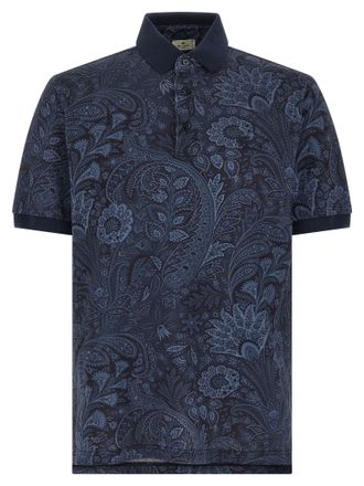 Etro Blue Cotton Polo Mens Shirt