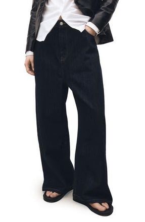 Mango High Waist Wide Leg Jeans in Open Blue at Nordstrom Rack, Size Small