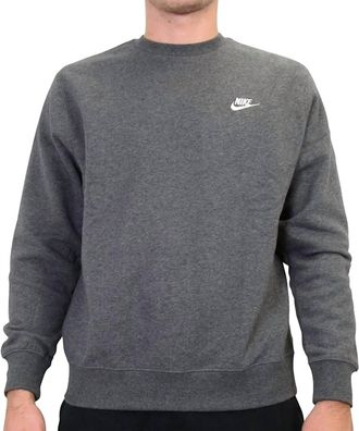 Nike Club Crew Neck Sweatshirt In Charcoal Heather