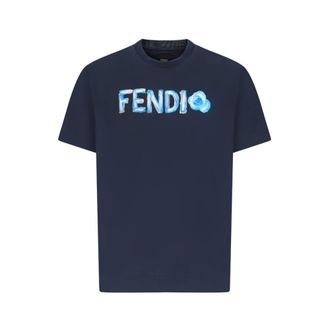 Fendi T-Shirts, male, Blue, Size: XL Flow T-shirt