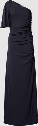 Christian Berg Cocktail Abendkleid mit One-Shoulder-Tr&auml;ger in Marine Melange, Gr&ouml;&szlig;e 50