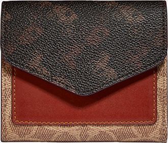 Coach Womens Wyn Small Wallet With Horse And Carriage Print - Brown - One Size