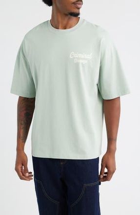 Criminal Damage Bennett Oversize Logo Graphic T-Shirt in Blue at Nordstrom Rack, Size X-Large
