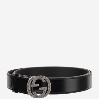 Gucci leren riem met logo