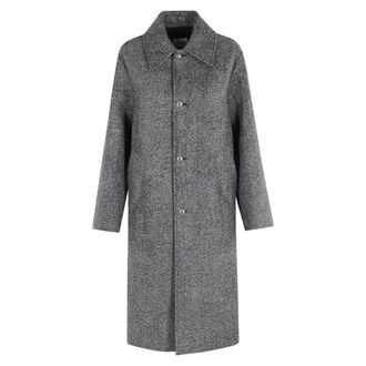 Semicouture Jassen, Dames, Grijs, S, Wol, Lange Leandre Jas, Grijs, Stijlvol