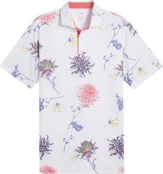 Puma Heren Dahlia Performance Poloshirt met Korte Mouwen (Wit/Perzik)