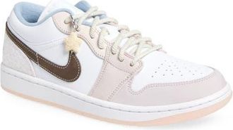 Nike Jordan Air Jordan 1 Low Sneaker in White/Ironstone/White/Pink at Nordstrom, Size 11.5
