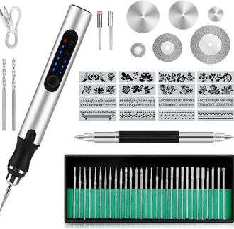 OEM L&aacute;piz De Grabado El&eacute;ctrico Inal&aacute;mbrico Recargable Por Usb: Velocidad Ajustable De 5000 A 18000 Rpm Para Metal, Vidrio, Piedra Y Pl&aacute;stico
