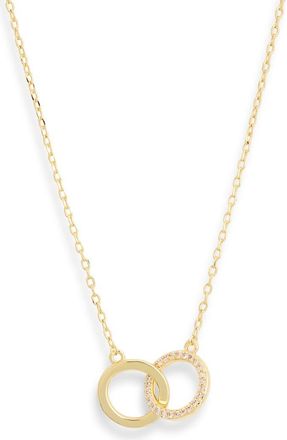 Nordstrom Rack Demi Fine Cubic Zirconia Interlocking Circle Pendant Necklace in Clear- Gold at Nordstrom Rack