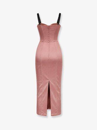 Dolce & Gabbana Womens Stretch Satin Dress Pink Silk