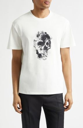 Alexander McQueen Skull Graphic T-Shirt in White /Black at Nordstrom, Size Xx-Large