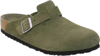 Birkenstock Boston Soft Footbed Clog in Thyme Suede Men Slip-On