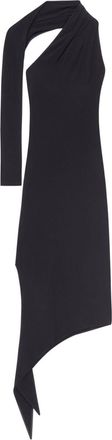 Courrèges Slash crepe maxi dress - women - Elastane/Viscose - M - Black