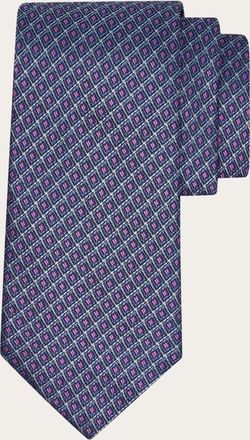 Ferragamo Men Jacquard tie - Infinite Inspirations Blue