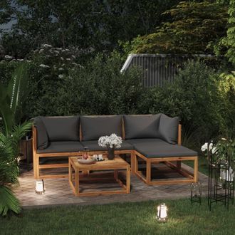 Berkfield Home 5 Piece Garden Lounge Set with Cushions Solid Wood Acacia (UK/IE/FI/NO only) in Brown