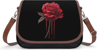 Generic Dripping Rose Small Womens Crossbody Bags Shoulder Handbag with Adjustable Strap for Travel