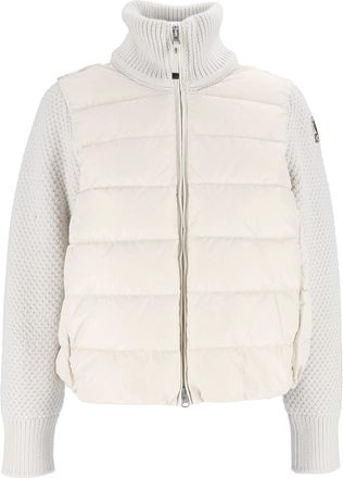 Parajumpers Padded Quilted Bomber Jacket with Textured Sleeves