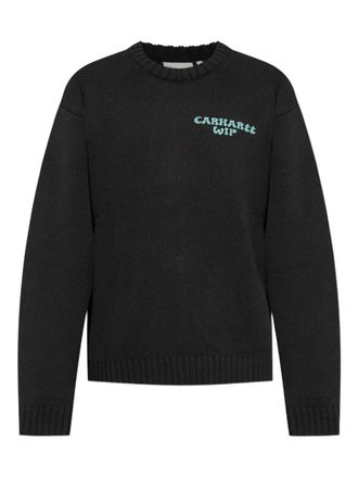Carhartt Work in Progress logo-embroidered ribbed sweater - men - Polyester/Cotton - S - Black