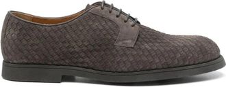 Doucal's Bruin Leren Casual Gesloten Platte - Heren - Veterschoenen - Bruin - 42 1/2 EU - Leer - Schoenen