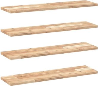 vidaXL Floating Shelves 4 pcs 100x20x2 cm Untreated Solid Wood Acacia vidaXL