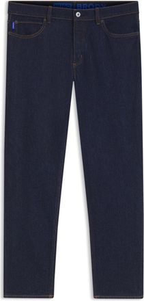 HUGO BOSS Dark-blue tapered-fit jeans in stretch denim