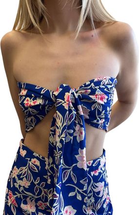 FORE COLLECTION Royal Tie Top In Blue Multi