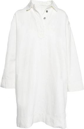 H&eacute;st Witte Popover Jurk met Lange Mouwen - Dames - Korte kleedjes - Wit - L - Katoen - Kleedjes