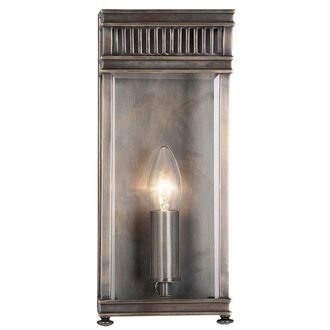 Netlighting Holborn 1 Light Outdoor Small Wall Half Lantern Light Dark Bronze IP44 E14 in Brown