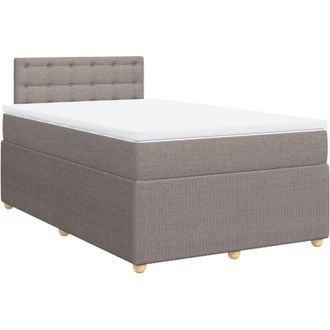 vidaXL Cama Box Spring Con Colch&oacute;n Tela Gris Taupe 120x190 Cm Vidaxl