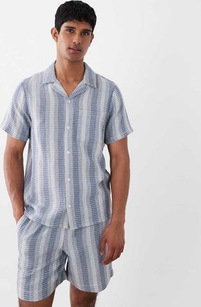South Beach Camicia da mare alluncinetto blu a righe