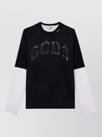 GCDS layered logo long sleeve oversized t-shirt