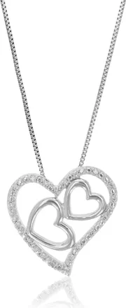 Vir Jewels 1/10 cttw Lab Grown Diamond Heart Pendant Necklace in Sterling Silver with Chain For Women