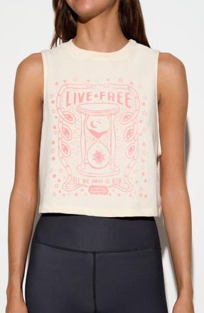 Spiritual Gangster Live Free Spirit Crop Tank in Canvas at Nordstrom, Size X-Large