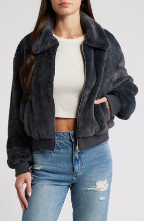 Thread & Supply Faux Fur Jacket in Charcoal at Nordstrom, Size X-Large