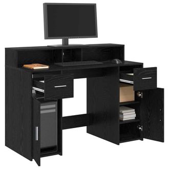 Berkfield Home Modern Desk Black Oak 120x55x91 cm Engineered Wood | Size: 120 x 55 x 91 cm