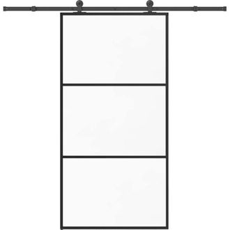 vidaXL Vidaxl - Puerta Corredera Con Herrajes 102x205 Cm Esg Vidrio Y Aluminio