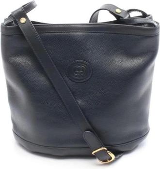 Gucci Pre-owned Bucket Bags, female, Blue, Size: ONE SIZE Pre-owned Leather Bucket Bag