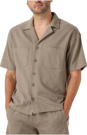 Drykorn Beige Casual Overhemd voor Heren - Heren - Korte mouwen Overhemden - Grijs - 2XL - Overhemden