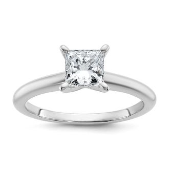 Diamond2Deal 14k Gold Princess 1 Ct Lab Grown Diamond Solitare Engagement Ring