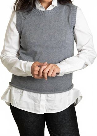 Hannes Roether Knit Sweater Vest In Metro Gray