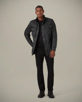 Belstaff Trialmaster Motorcycle Icon Jacket Mens Waxed Cotton Black Size 3XL