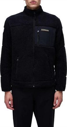 Napapijri Zwarte Expeditie Fleece Rits Jas - Heren - Fleece jassen - Zwart - XL - Polyester - Fitness