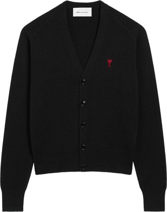 Ami V-Neck Wool Ami De Coeur Cardigan