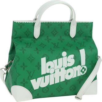 Louis Vuitton Litter Bag Everyday Signature Vintage Monogram Canvas Green Canvas Handbag (Pre-Owned)