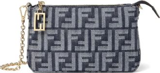 Fendi Cross Body Bags, female, Blue, Size: ONE SIZE Baguette Pouch