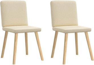 vidaXL Sillas de comedor 2 unidades tela color crema Vidaxl