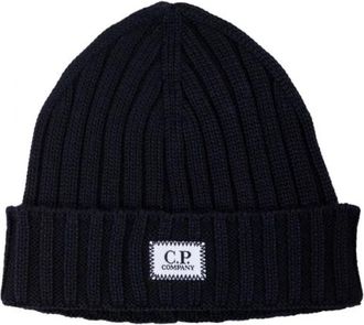 C.P. Company Stijlvolle Beanie Muts - unisex - Hoeden - Blauw - ONE Size - Wol - Accessoires