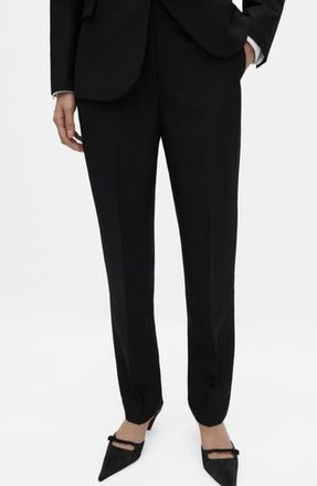 Mango Straight Leg Suit Trousers in Black at Nordstrom Rack, Size 6