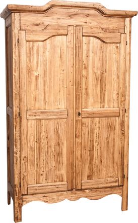 Biscottini International Armario De Estilo Country De Madera Maciza Acabado Con Efecto Natural 127x59x204 Cm