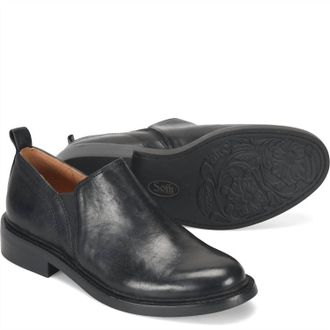 S&ouml;fft Womens Naisbury Leather Slip-On In Black